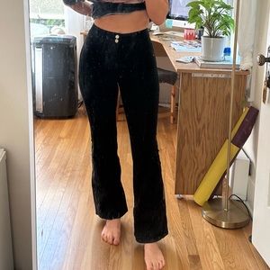 Topshop Black Jamie Flare Pinstripe Stretch Flare Jeans size 28